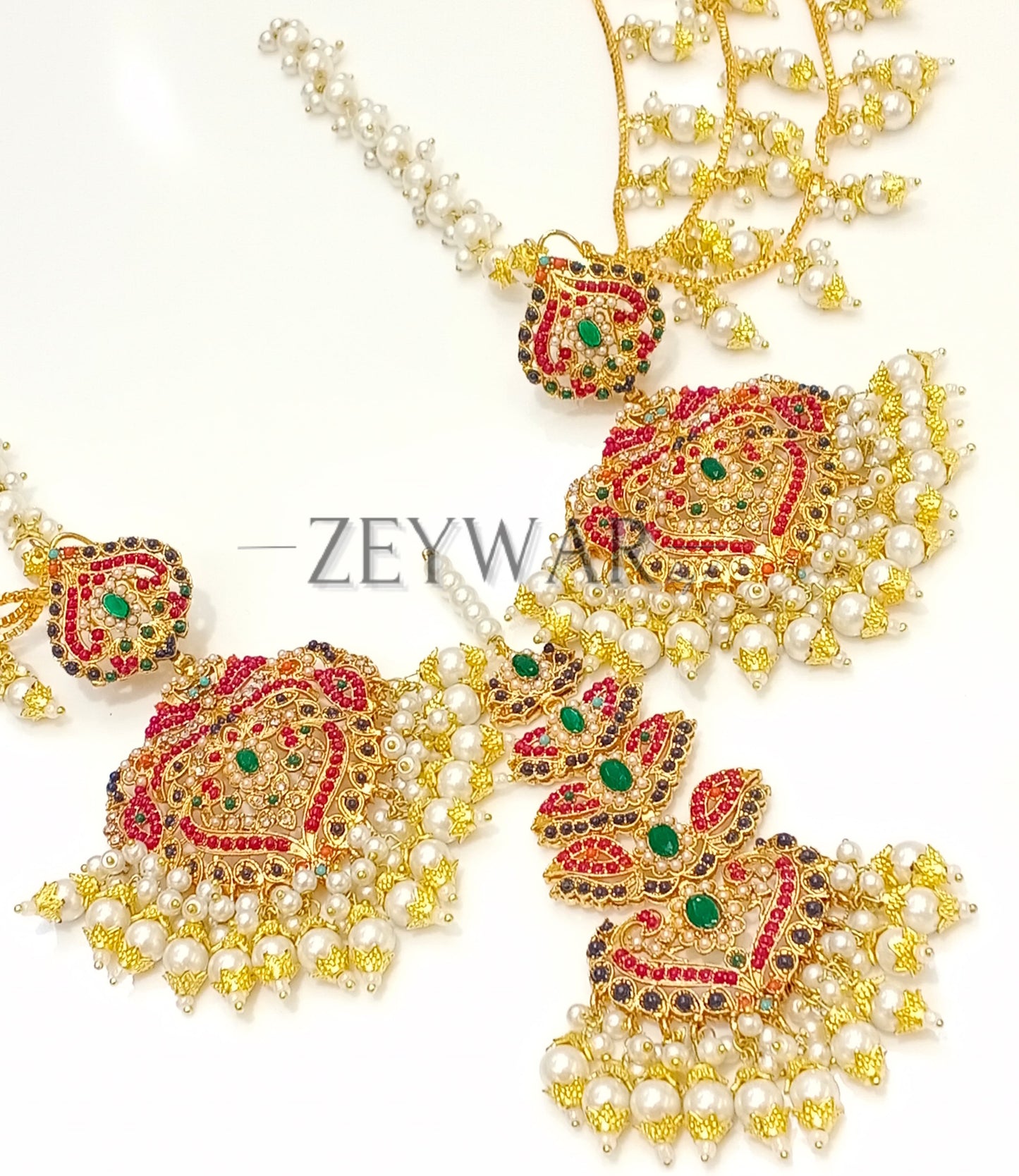 DUNYA | Earrings with Saharey & Tikka Set