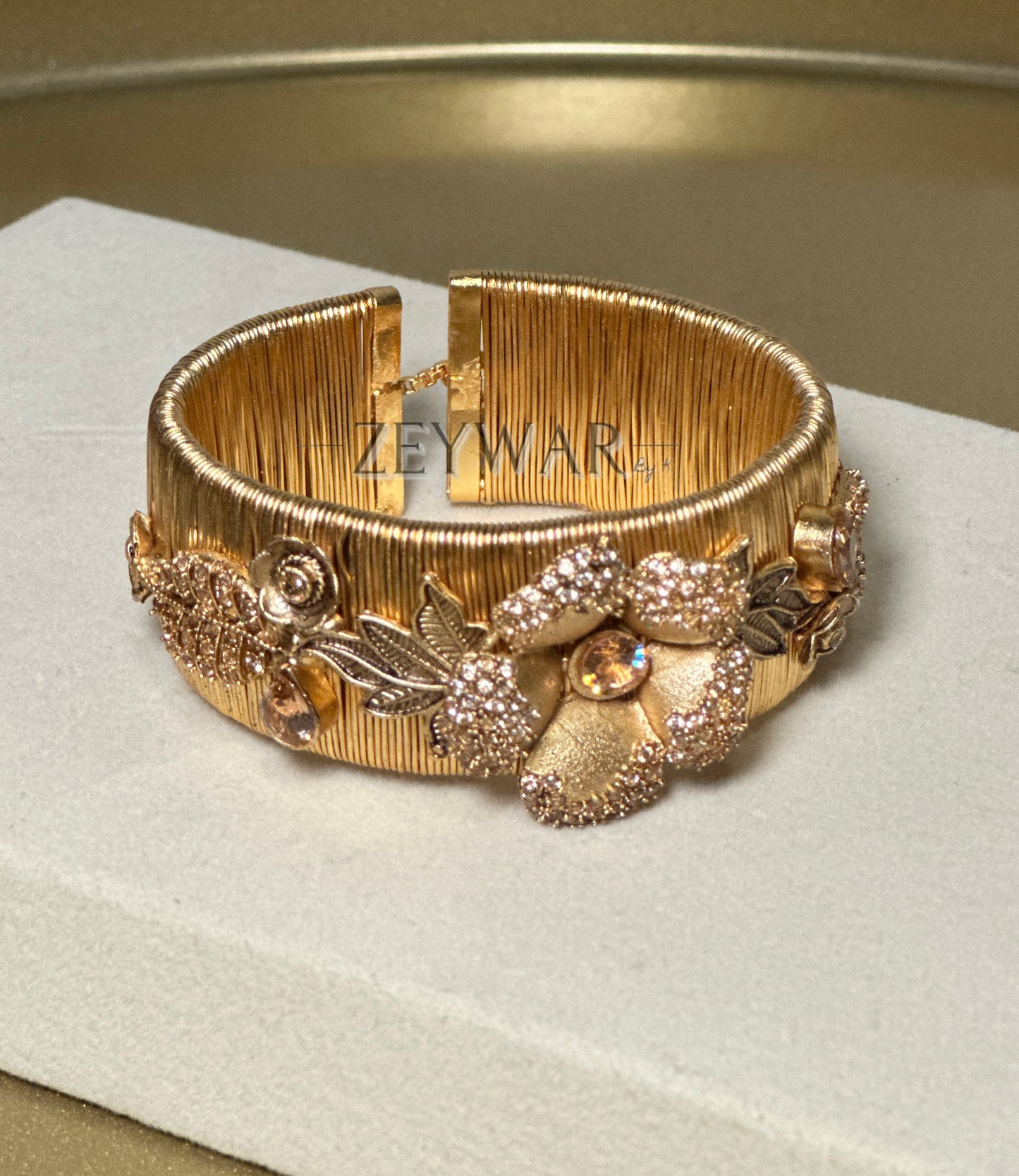 LANA | Gold Kara with Floral Details