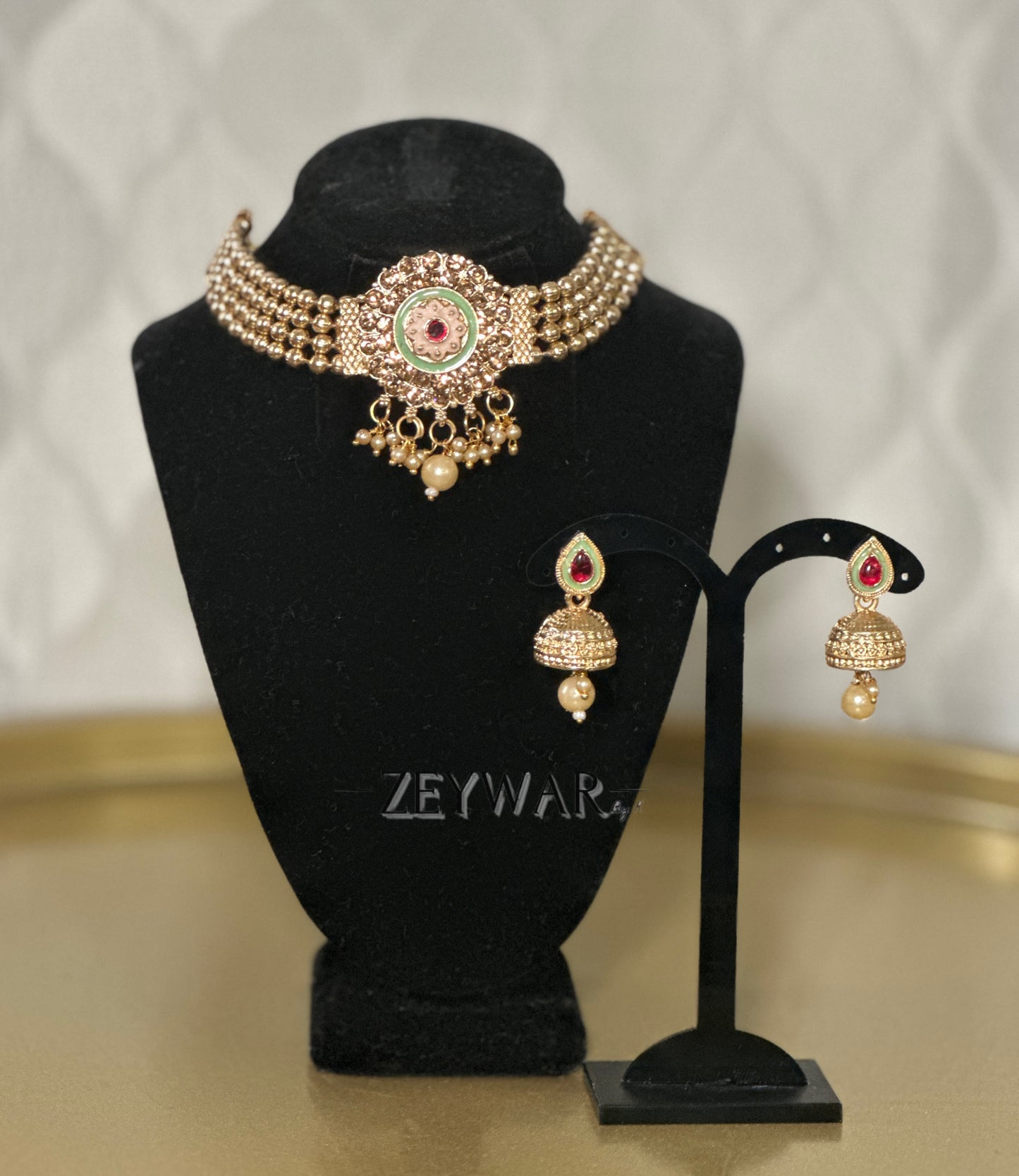 ARUSHI | Meenakari Detail Set with Antique Polish