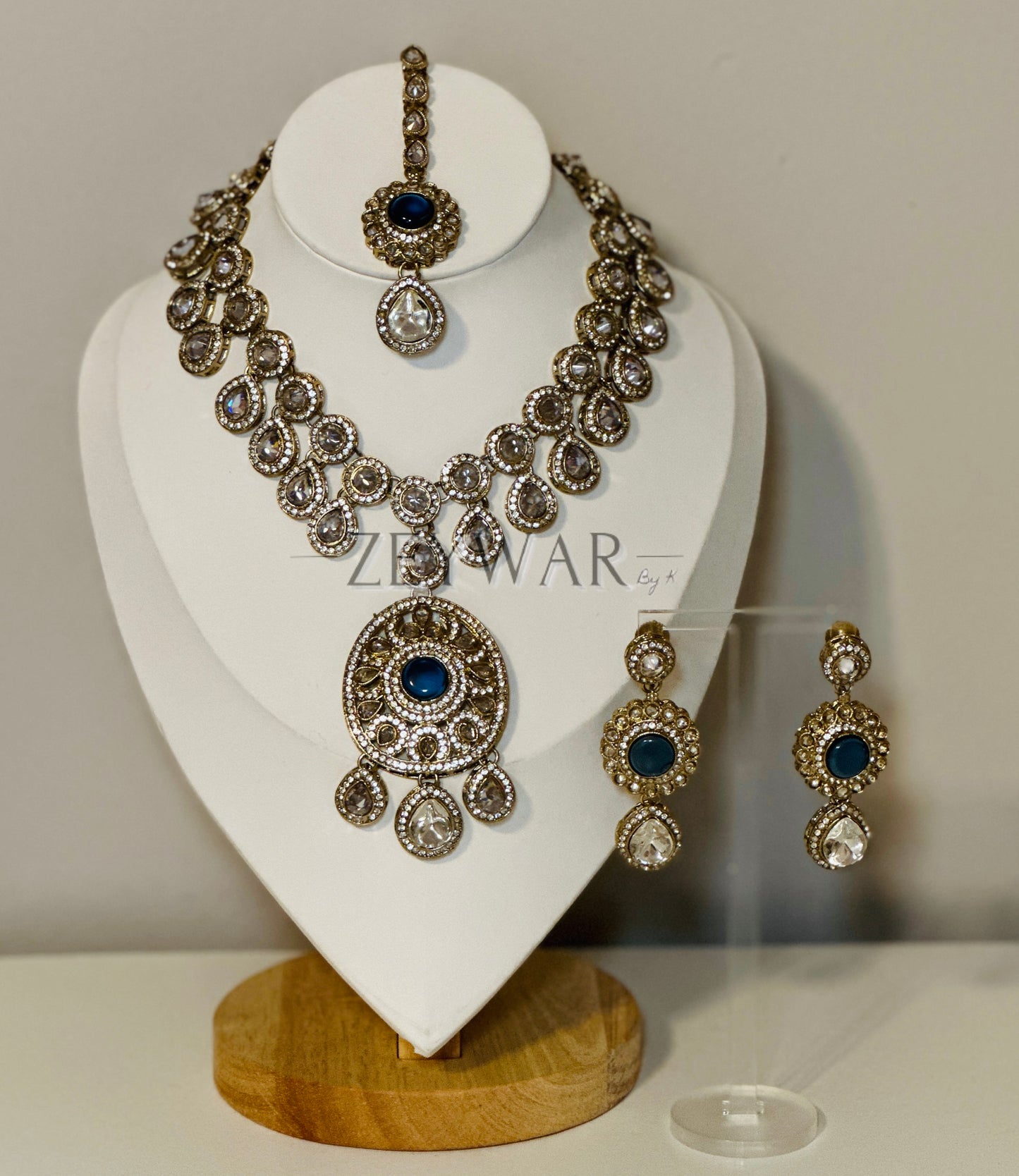 REEM | AD & Polki Set with Earrings & Tikka