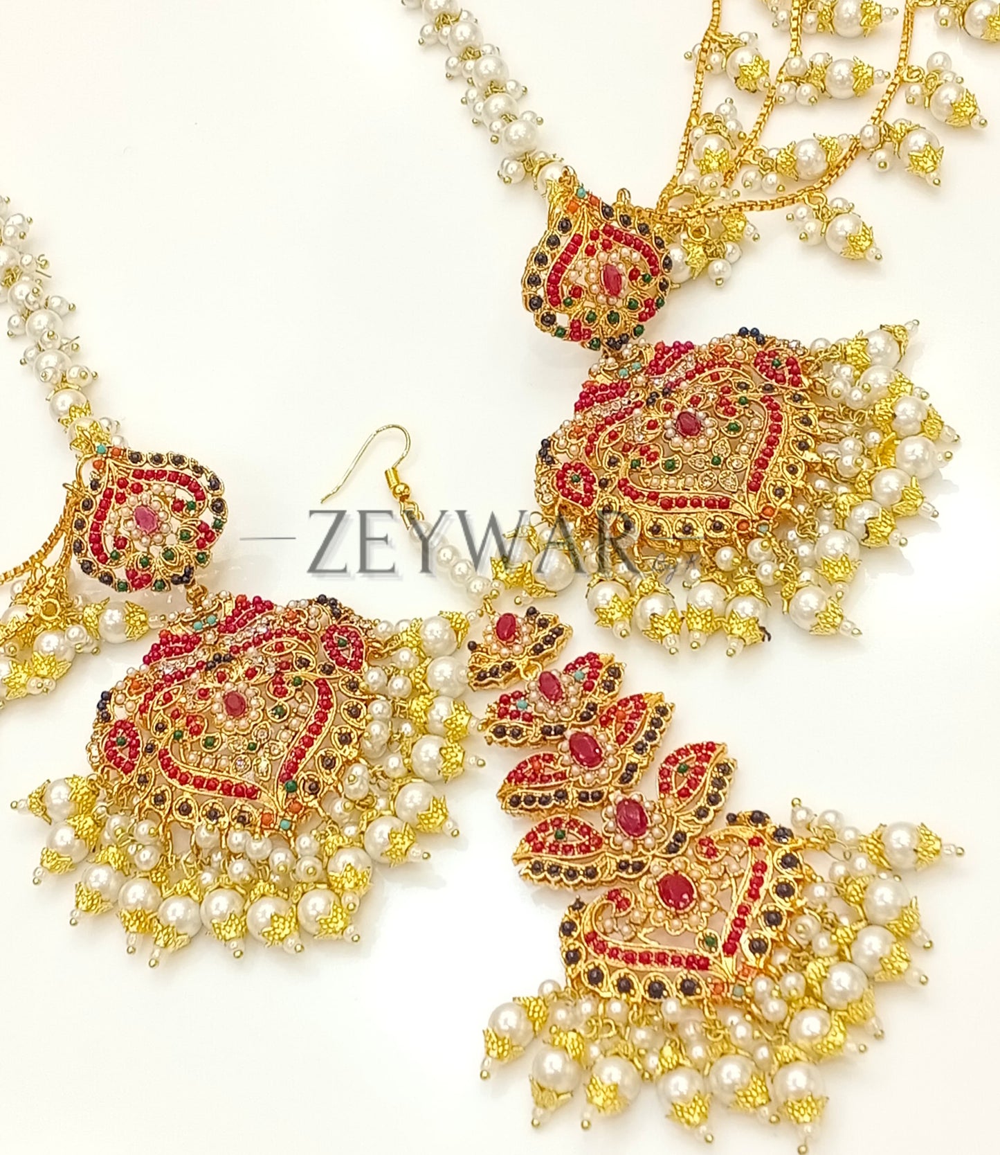 DUNYA | Earrings with Saharey & Tikka Set