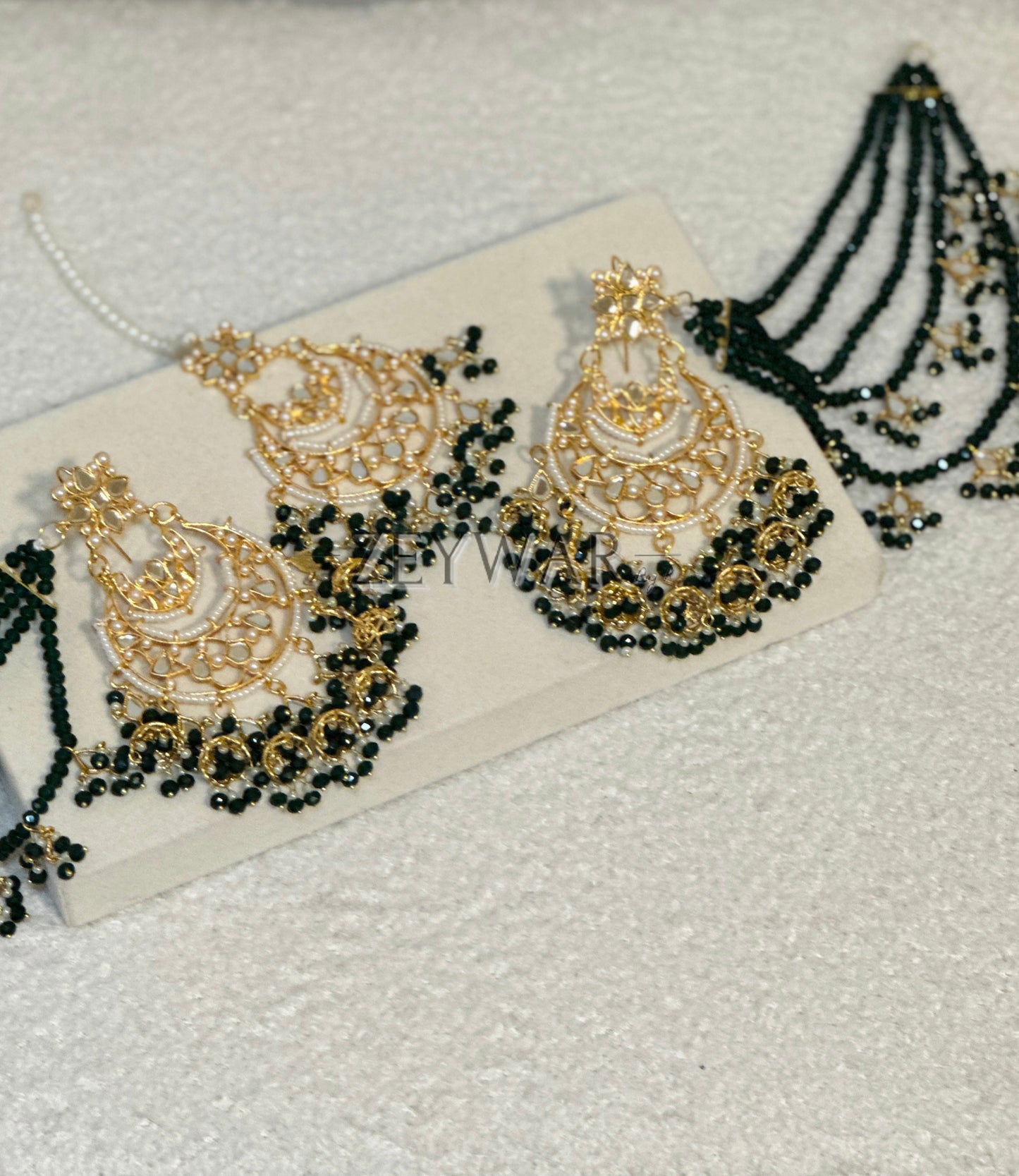 SAYEH | Mirror Earrings with Saharey & Tikka
