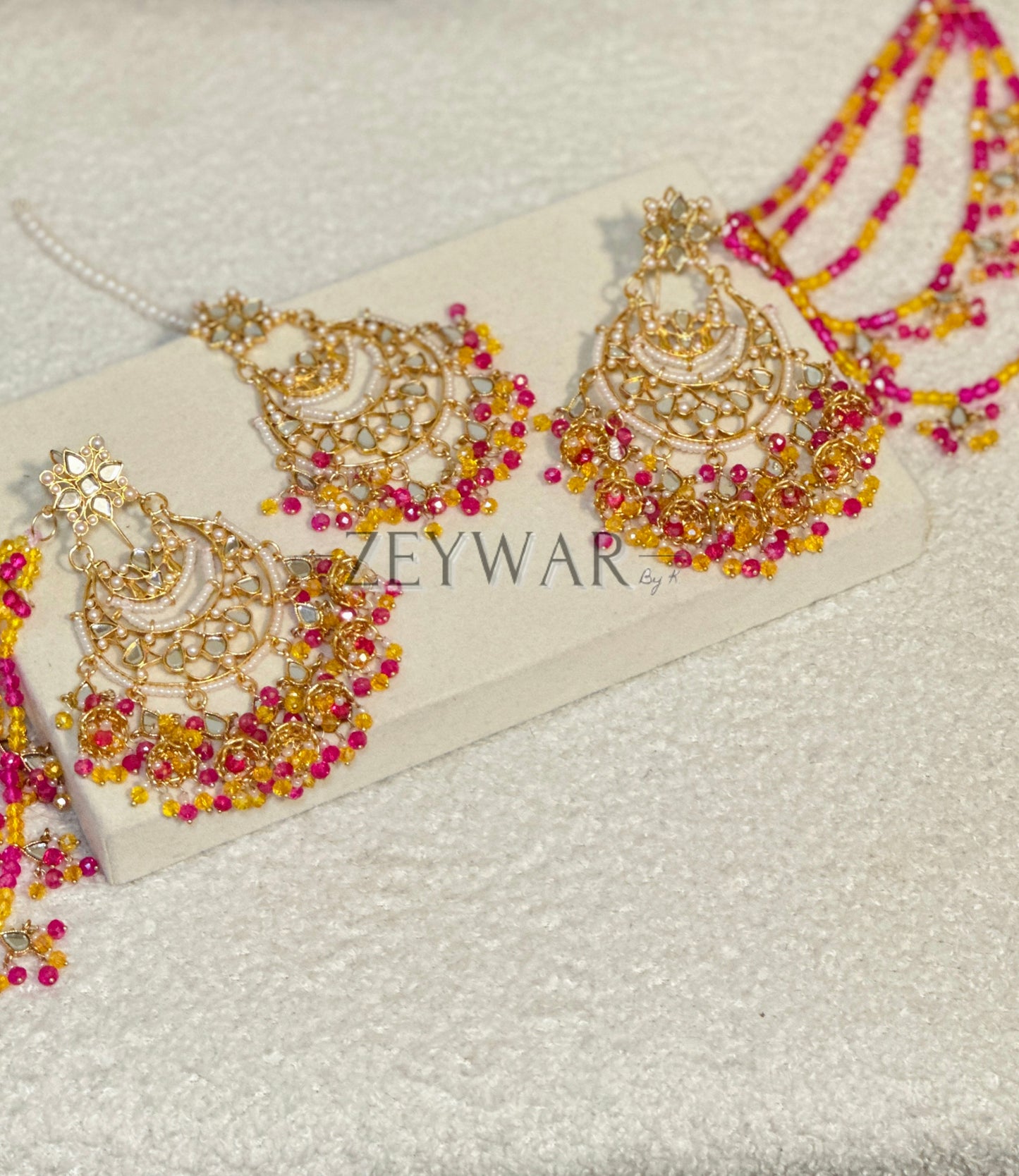 SAYEH | Mirror Earrings with Saharey & Tikka