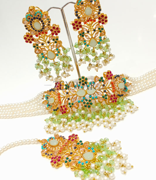 RAHMA | Choker with Earrings & Tikka