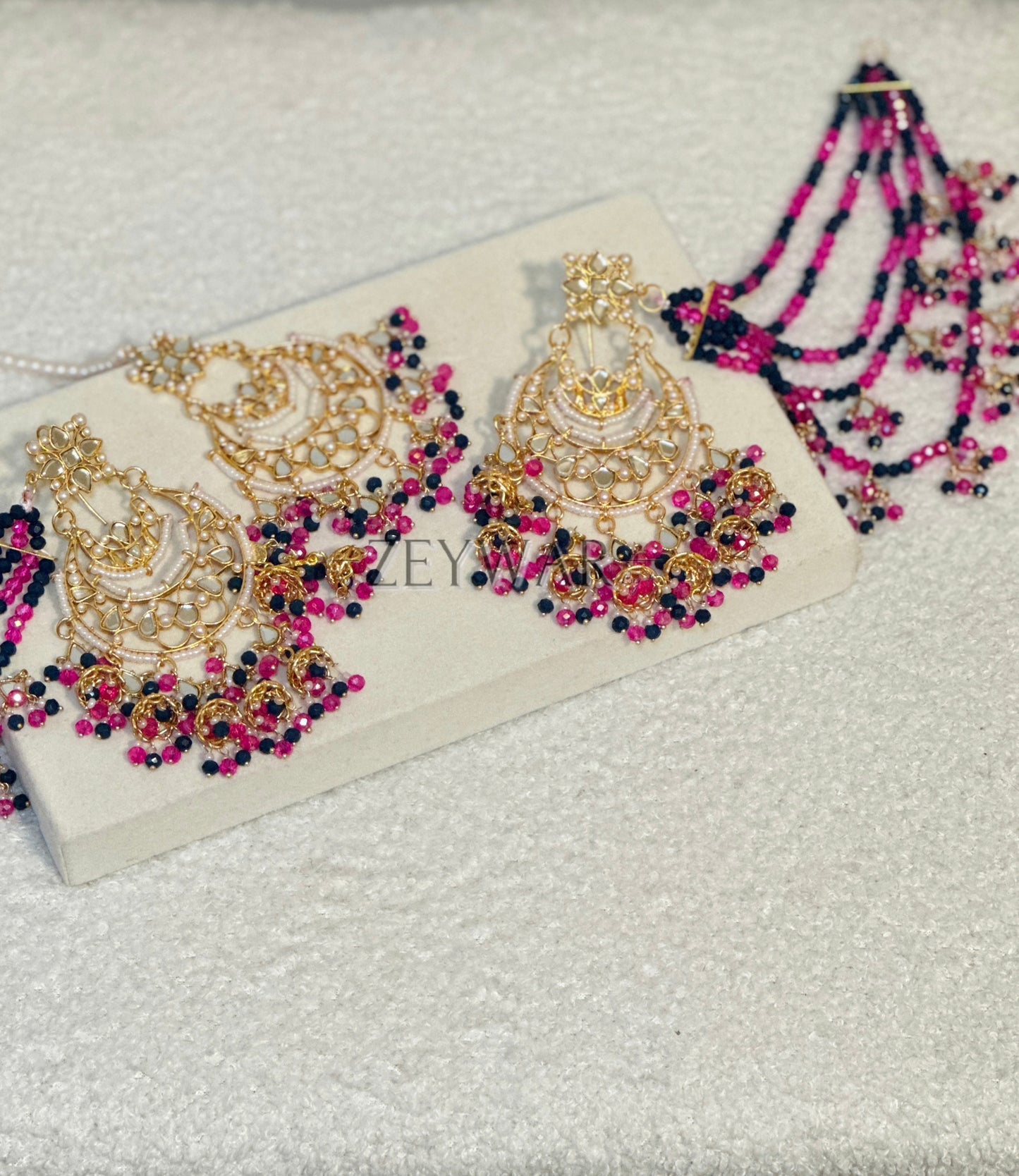 SAYEH | Mirror Earrings with Saharey & Tikka