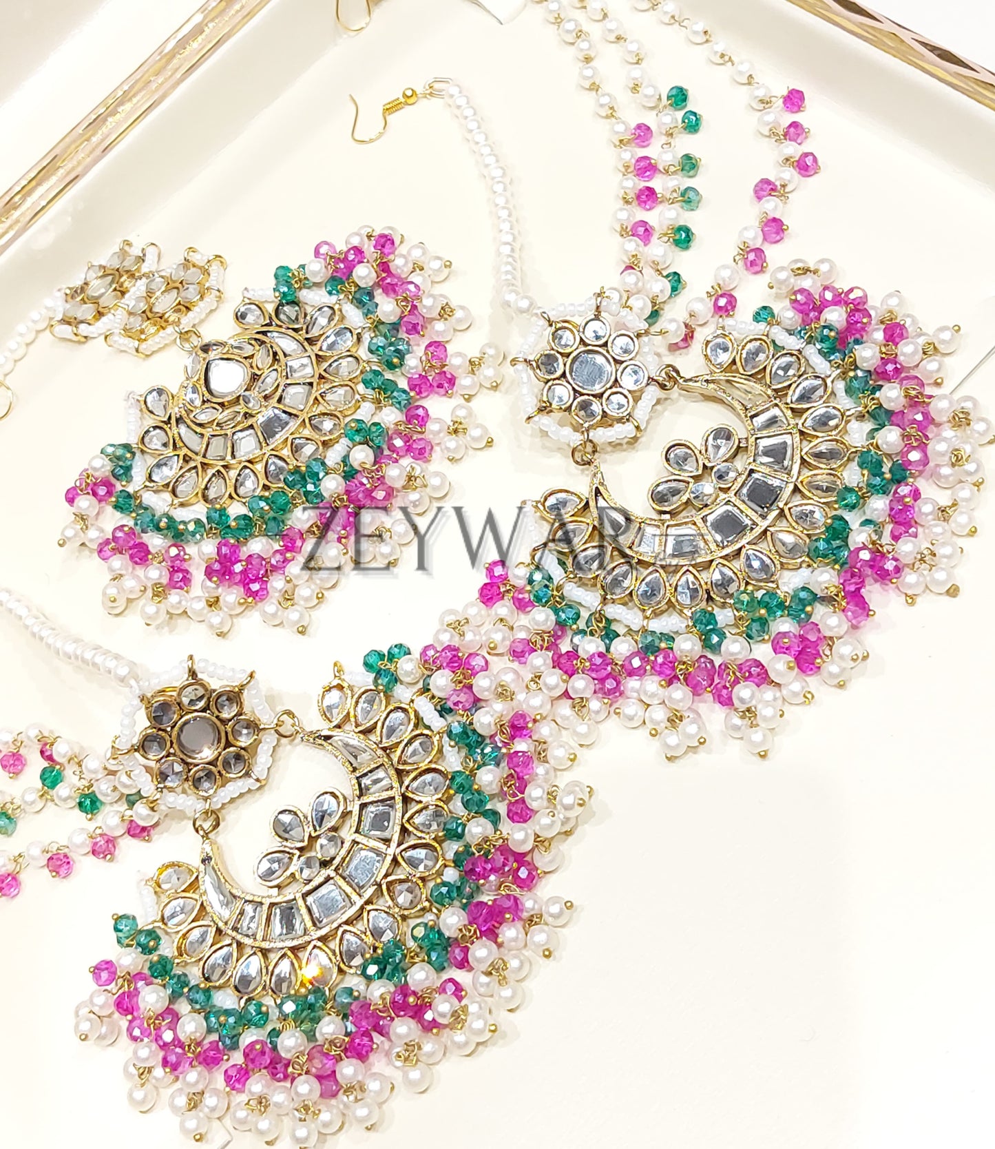 UROOJ | Pakistani Style Kundan Earring & Tikka