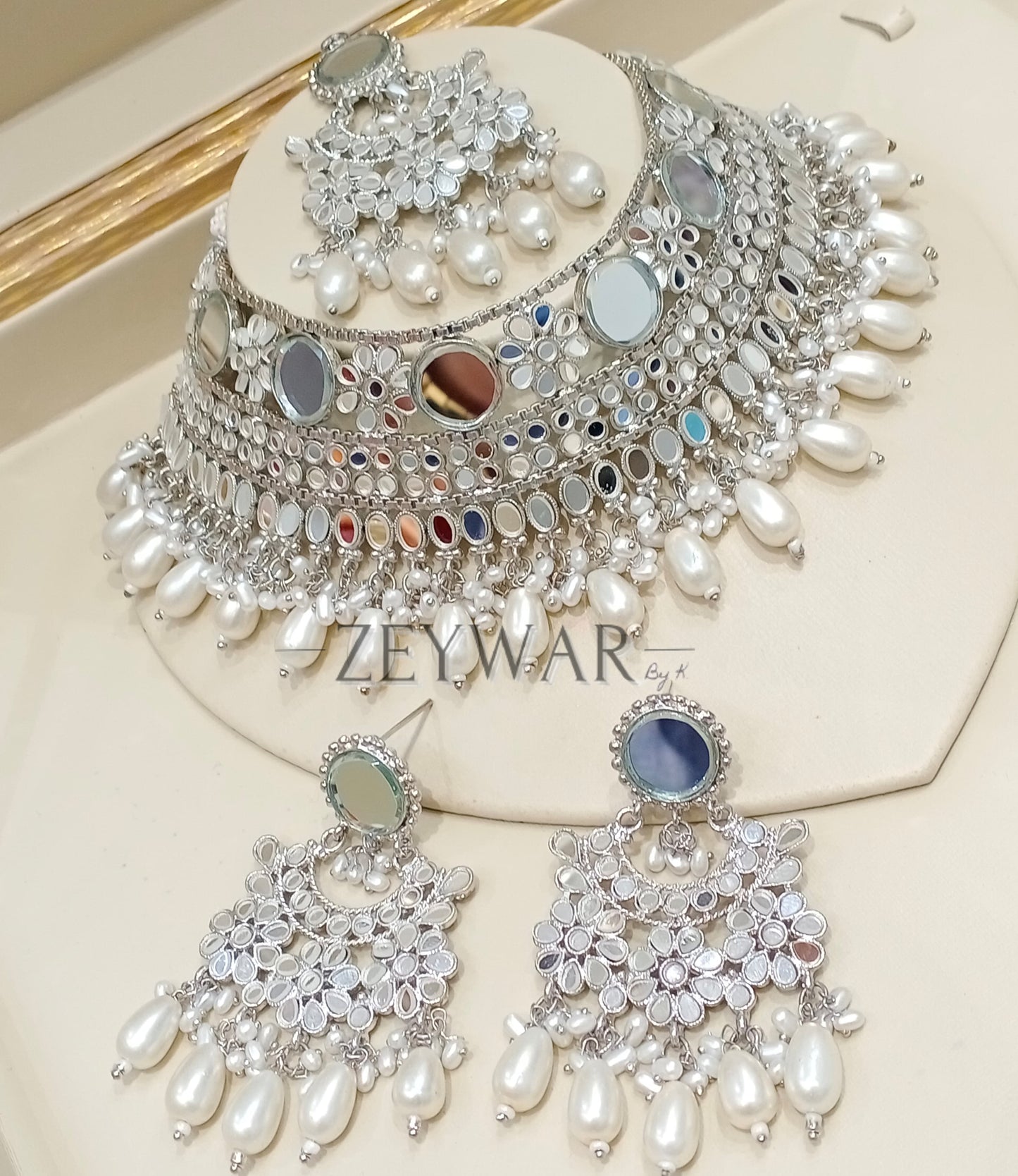 SUNBUL | Silver Mirror Work Set