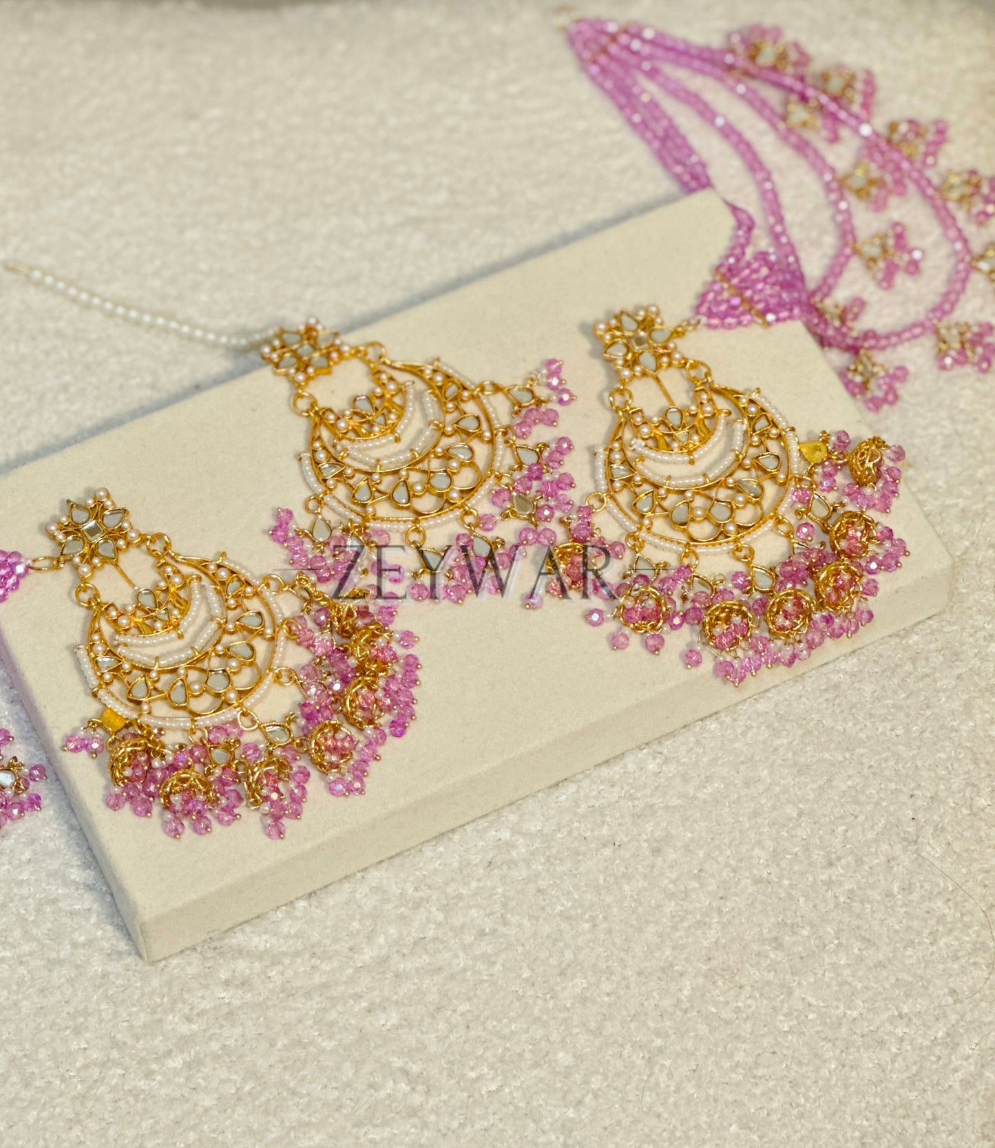 SAYEH | Mirror Earrings with Saharey & Tikka