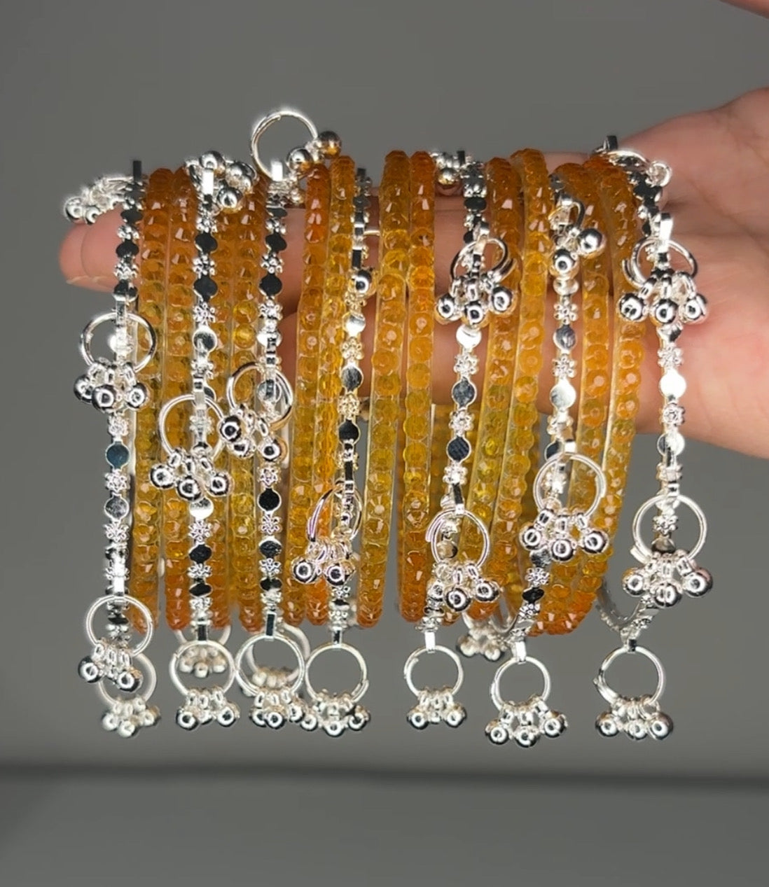 SEERAT | Yellow | Glass & Kashmiri Bangles