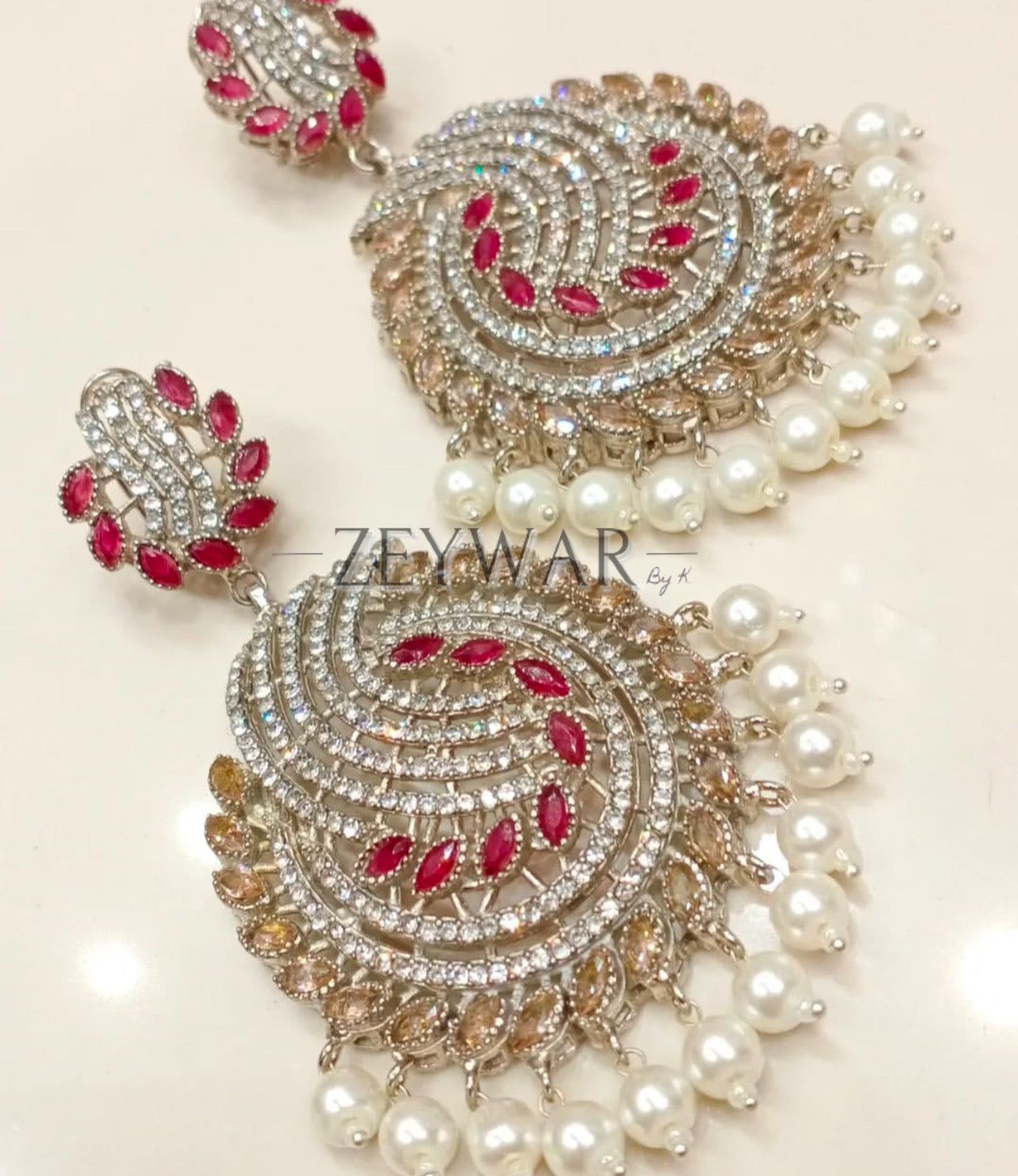 TUBA | Silver AD Earrings with Pearls