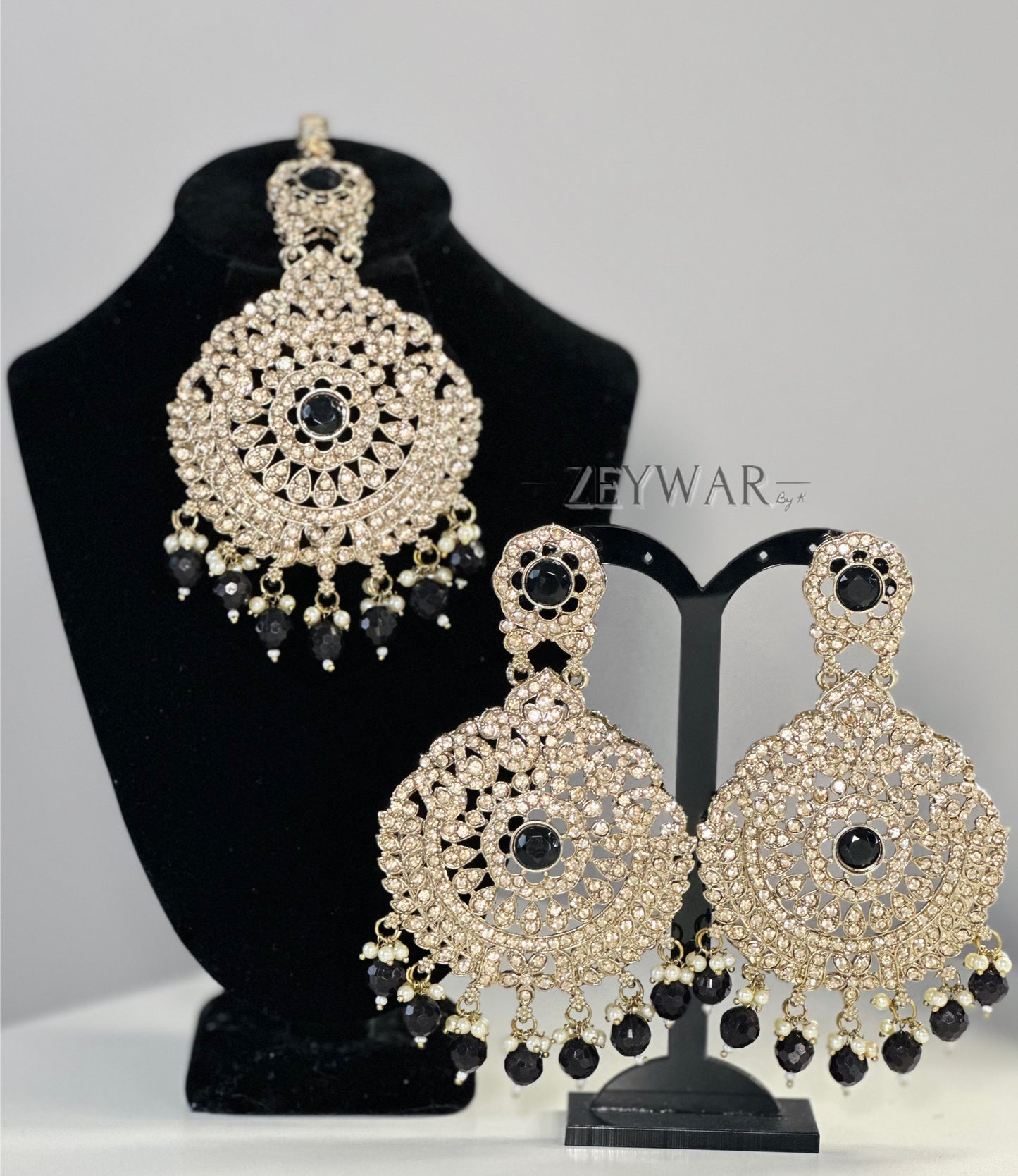 HALIMA | AD Raani Haar with Oversized Earrings & Tikka