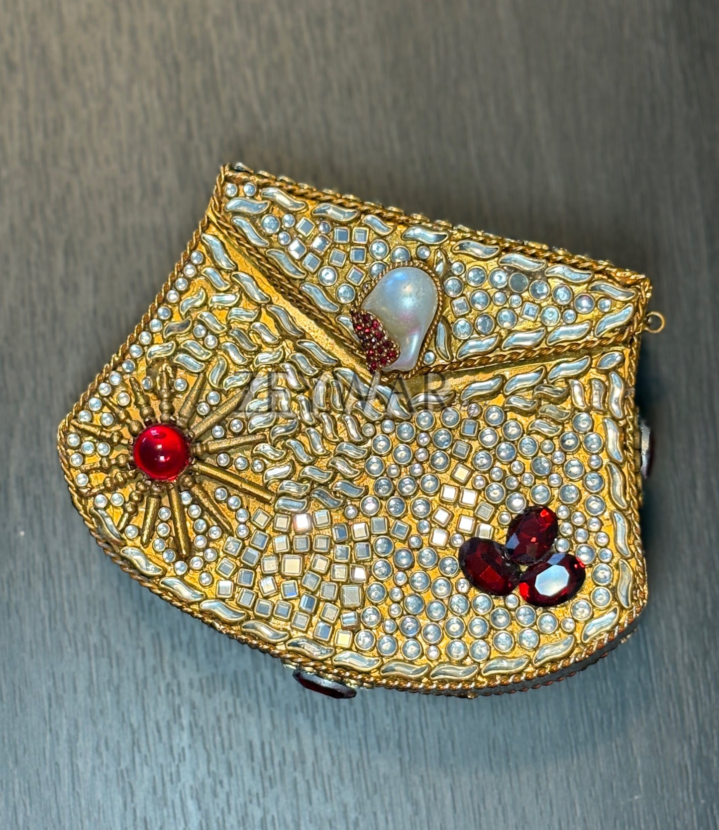 SUMAYRA | Small Metal & Kundan Clutch