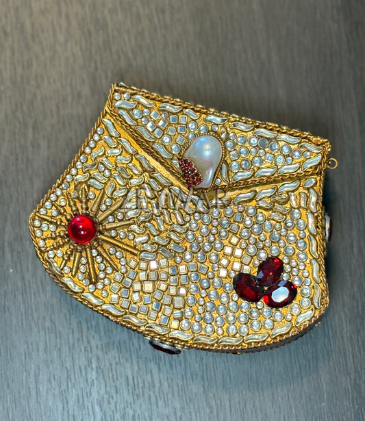 SUMAYRA | Small Metal & Kundan Clutch