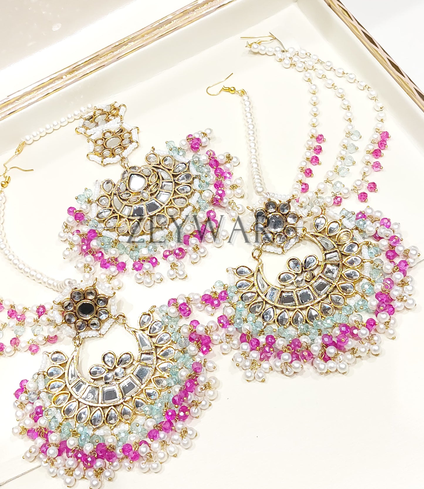 UROOJ | Pakistani Style Kundan Earring & Tikka
