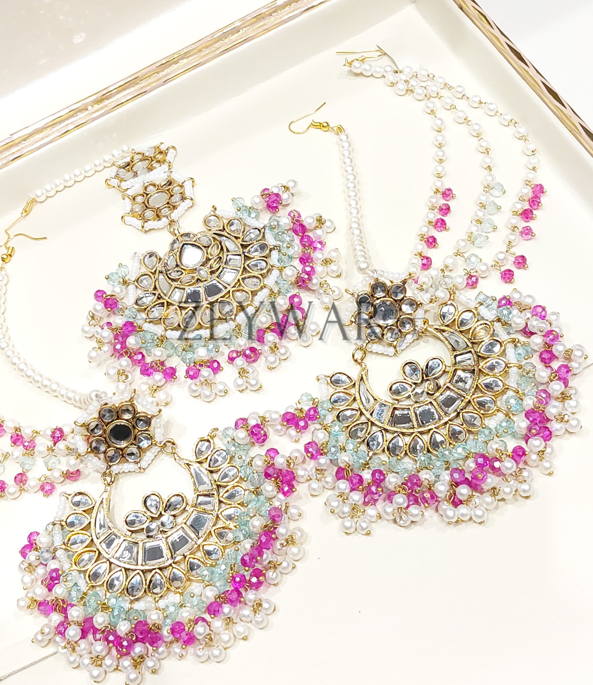 UROOJ | Pakistani Style Kundan Earring & Tikka
