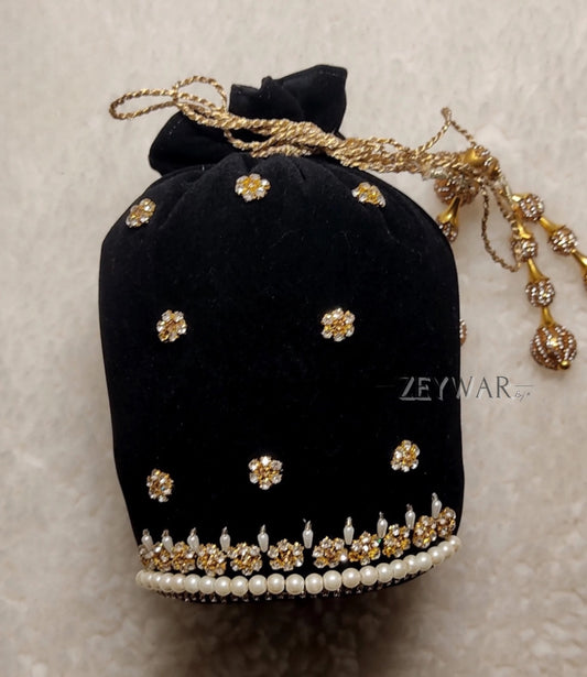 ZAHRA | Velvet Potli Bag with Hand Work