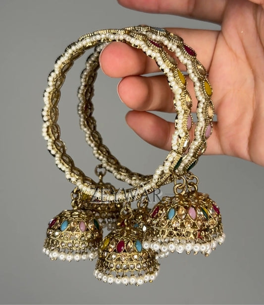 ALIZEY | Multi | POLKI Karey with Jhumkey