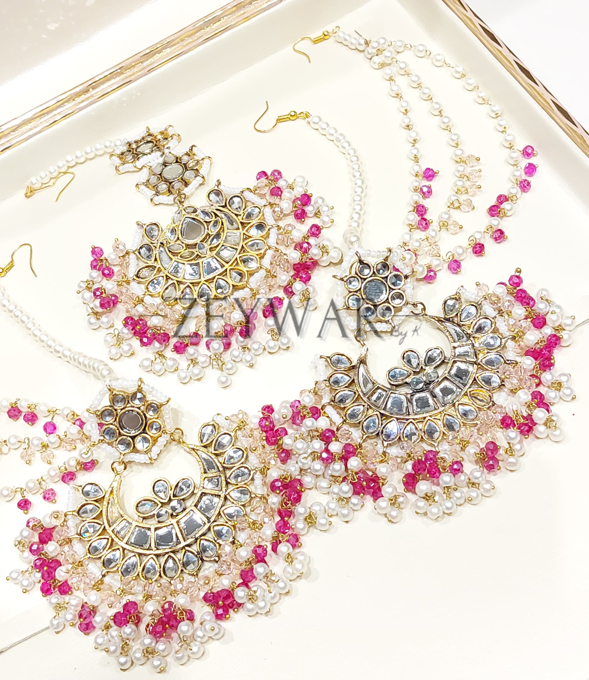 UROOJ | Pakistani Style Kundan Earring & Tikka