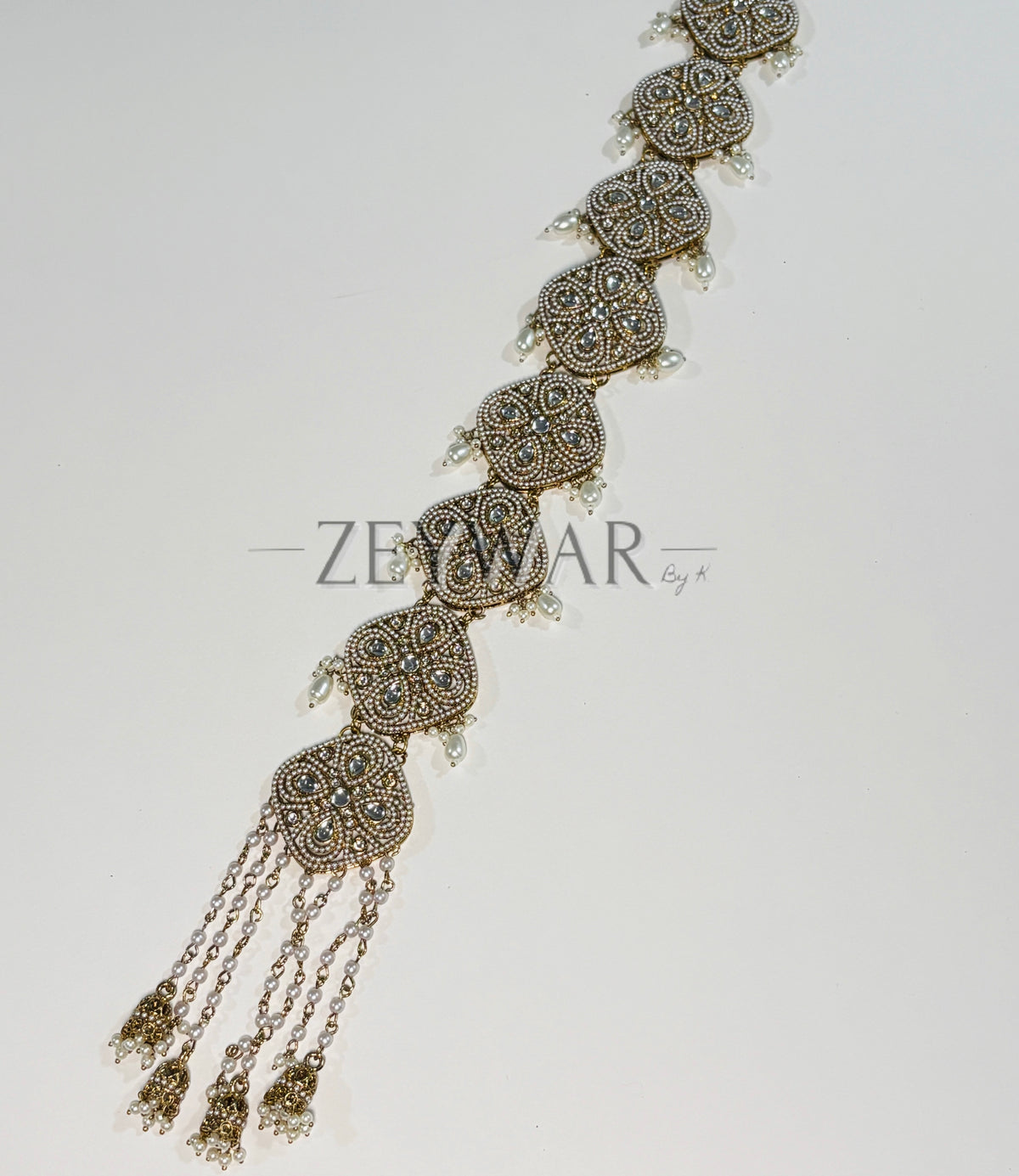 NIHA | Kundan Hair Accessory with Jhumki Details