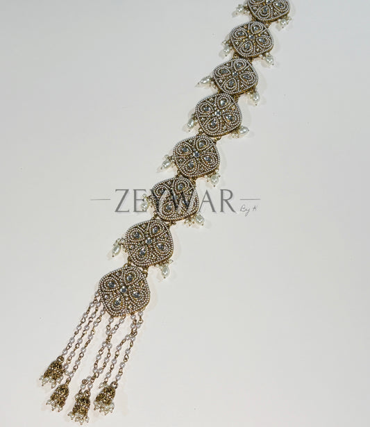 NIHA | Kundan Hair Accessory with Jhumki Details