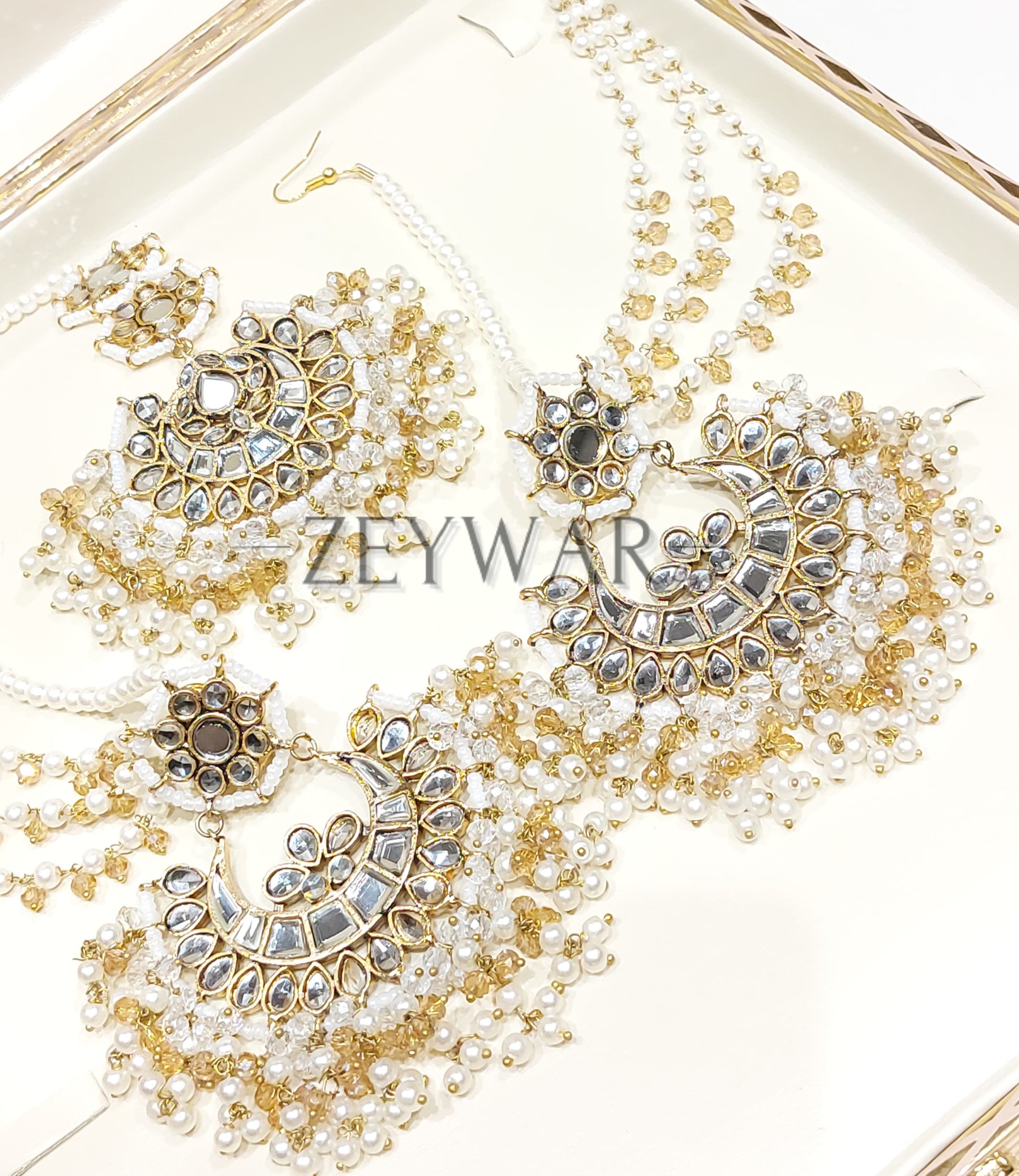 UROOJ | Pakistani Style Kundan Earring & Tikka