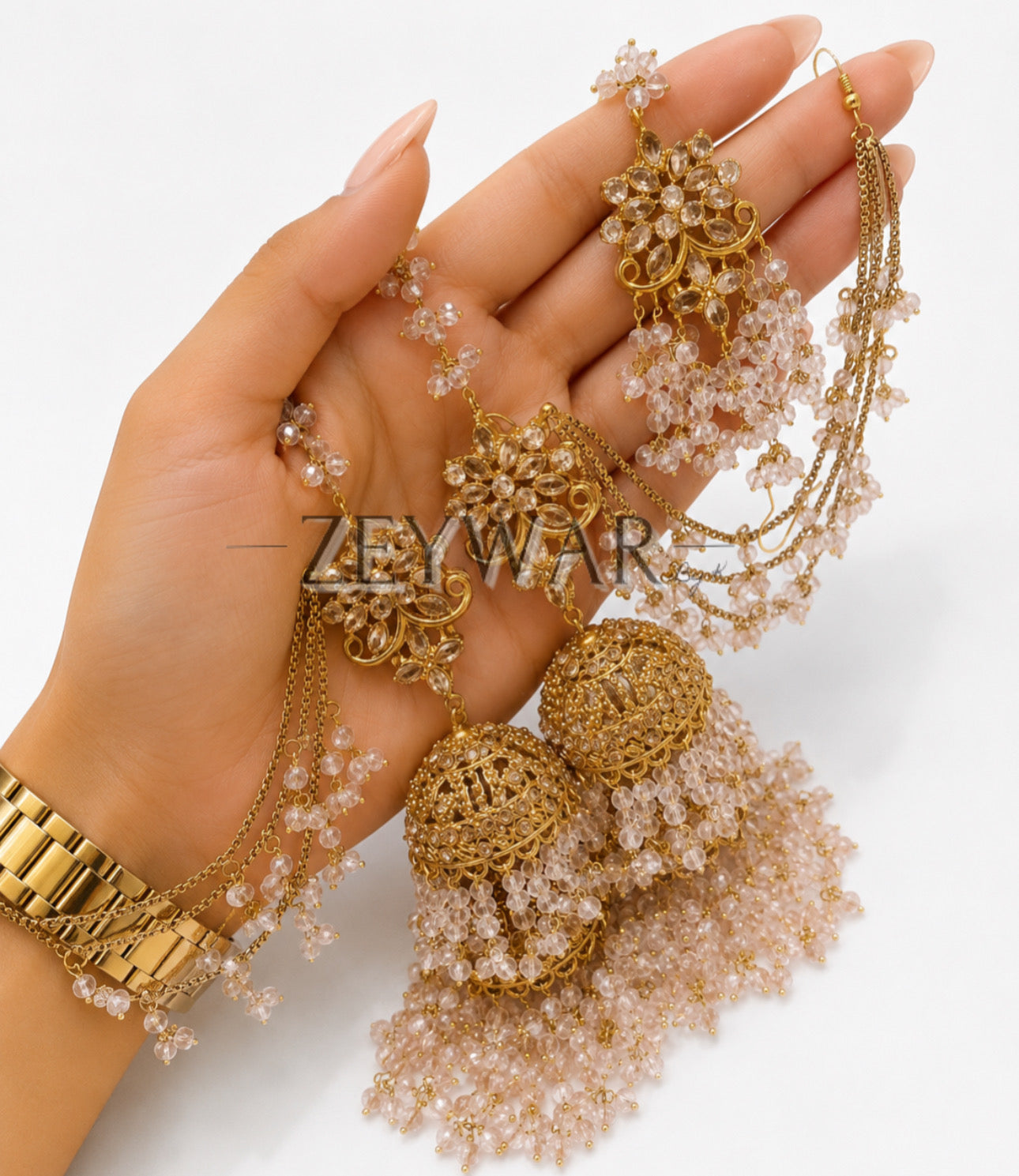 ANAHITA | Gold-plated Double Layer Jhumki’s & Tikka