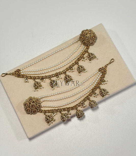 SANYA | Polki Studs with Pearl & Polki Saharey