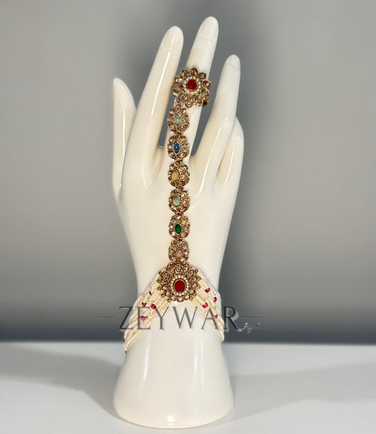 KAUSHAL | Polki & Pearl Hand Chain