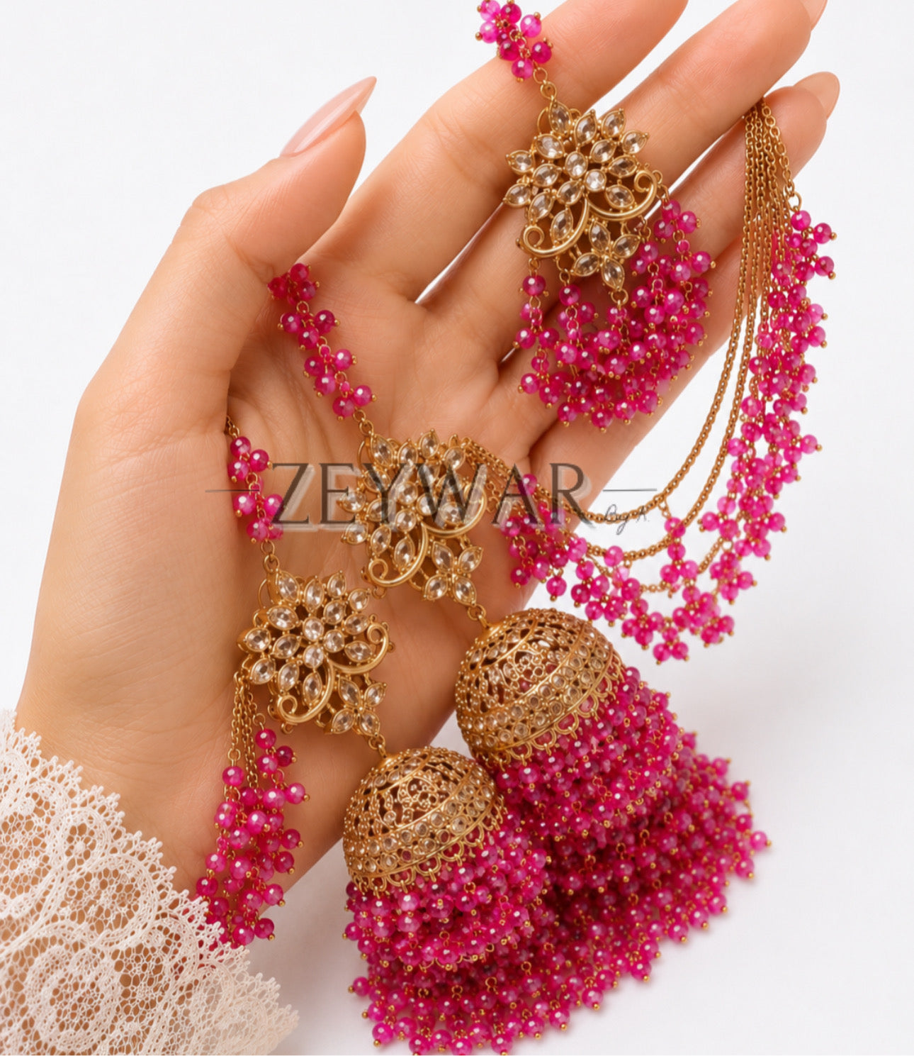 ANAHITA | Gold-plated Double Layer Jhumki’s & Tikka