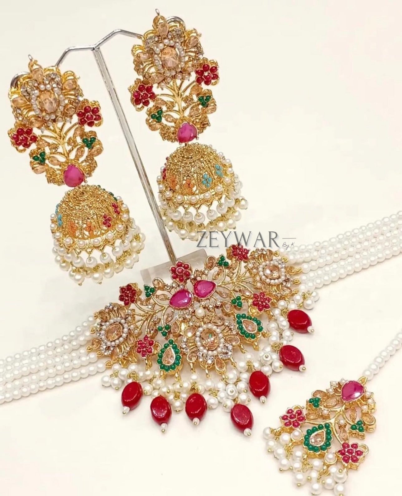 SITARA | Trending Choker Set with Oversized Earrings & Tikka