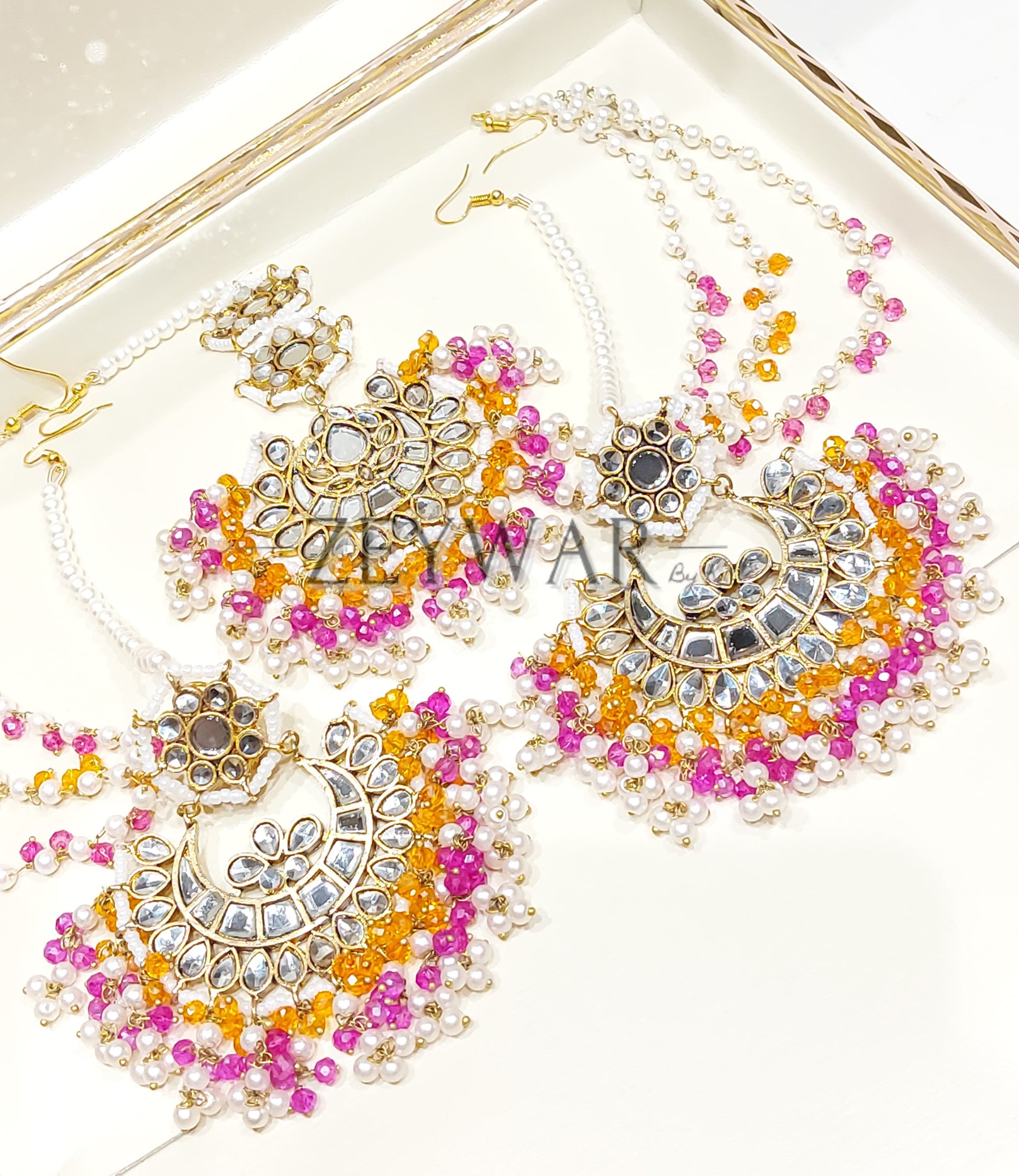 UROOJ | Pakistani Style Kundan Earring & Tikka
