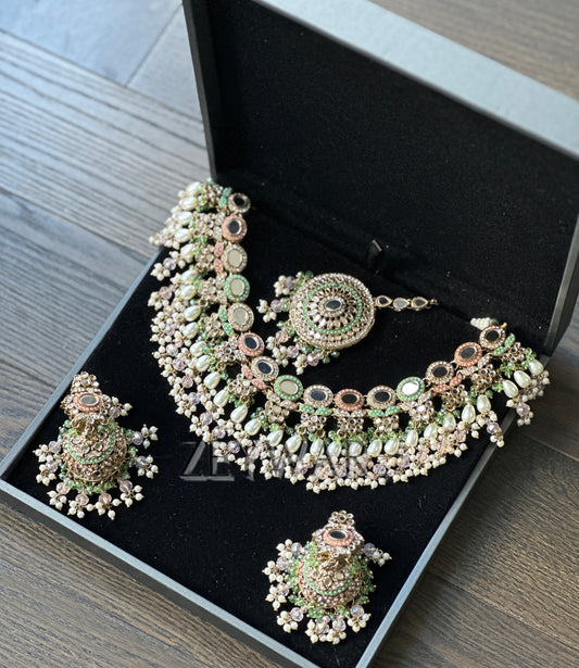 ANEEMA | Semi Bridal Mirror & AD Set