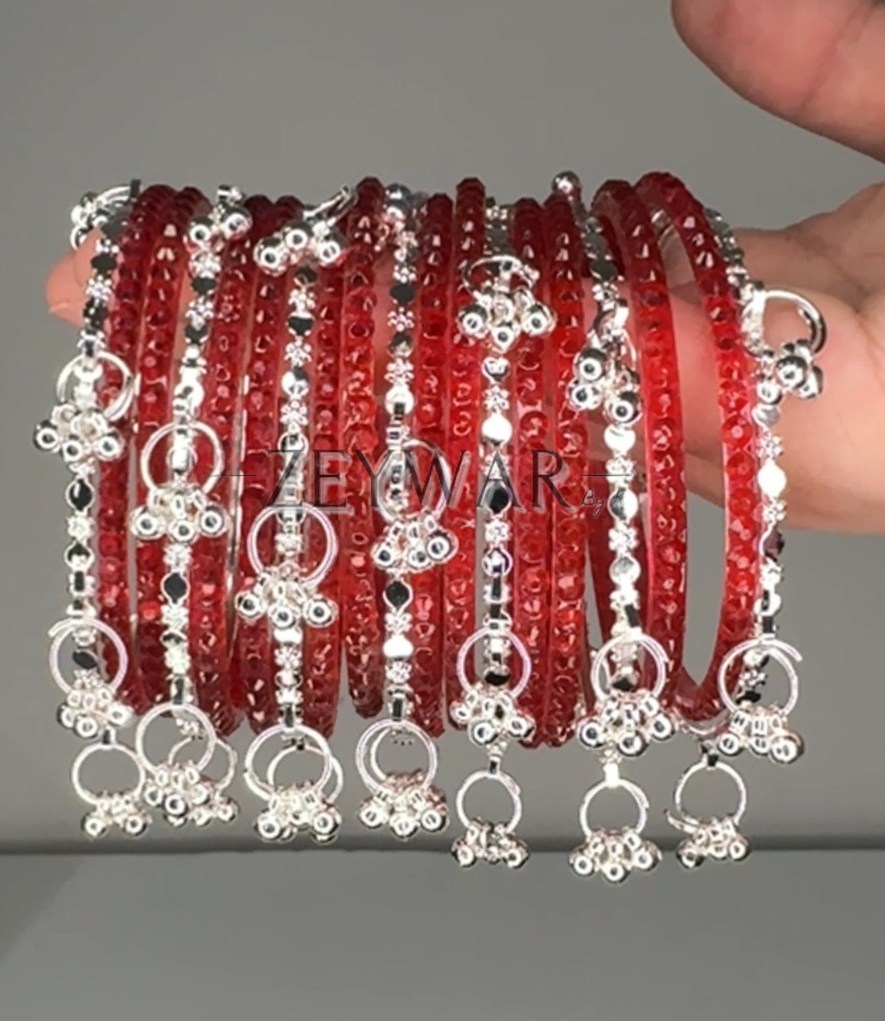 SEERAT | Maroon | Glass & Kashmiri Bangles