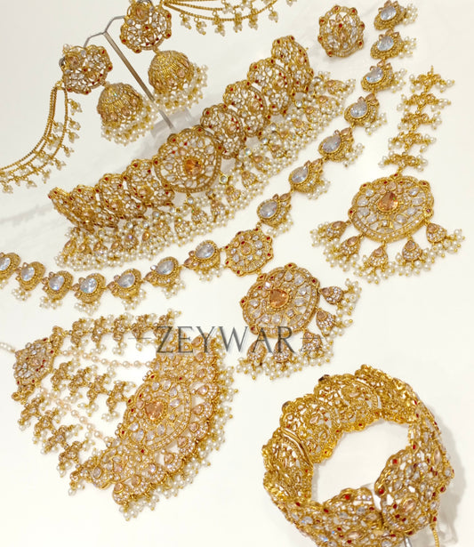 AISHA | Seven Piece Gold Plated Pakistani Style Bridal Set