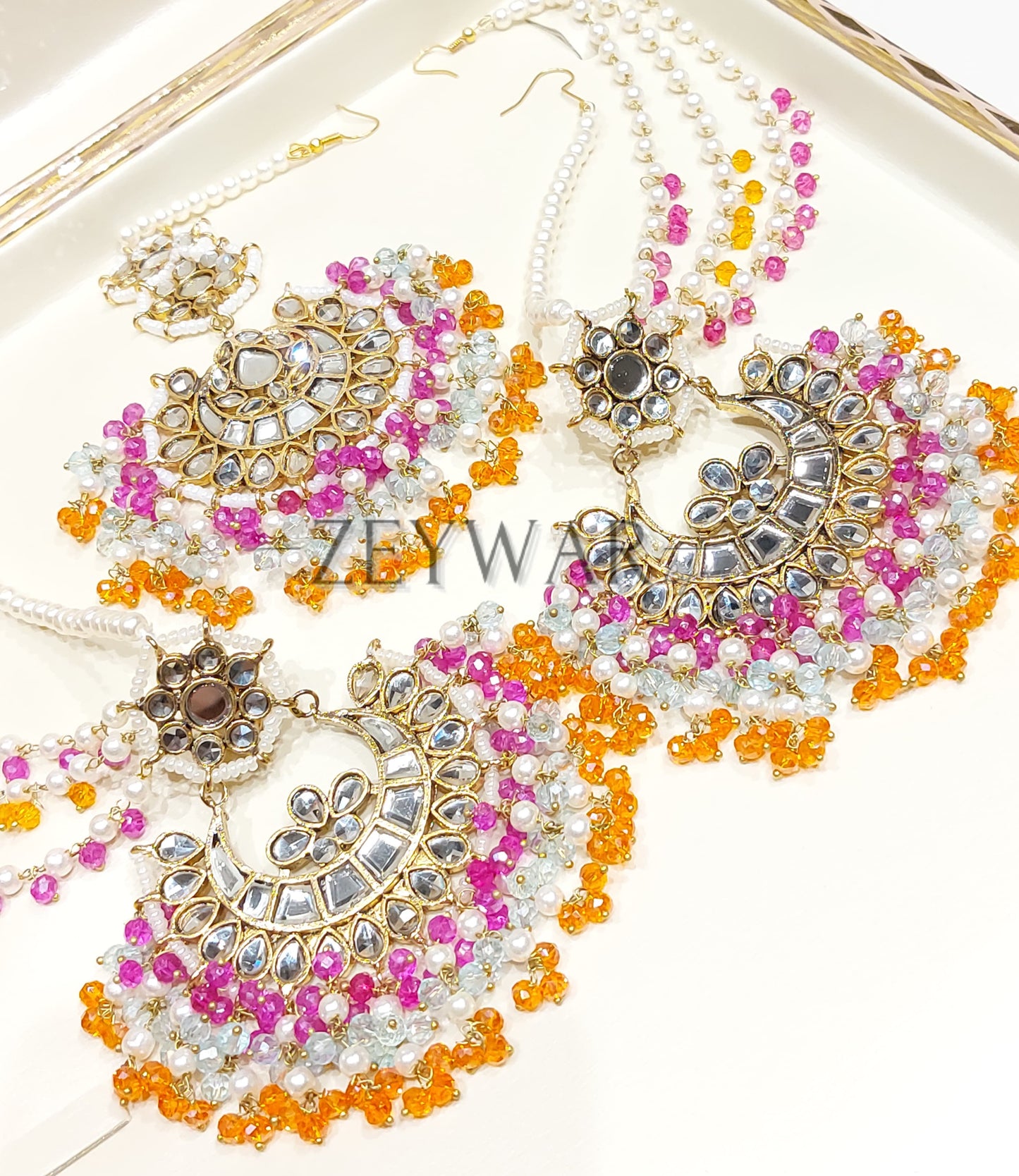 UROOJ | Pakistani Style Kundan Earring & Tikka