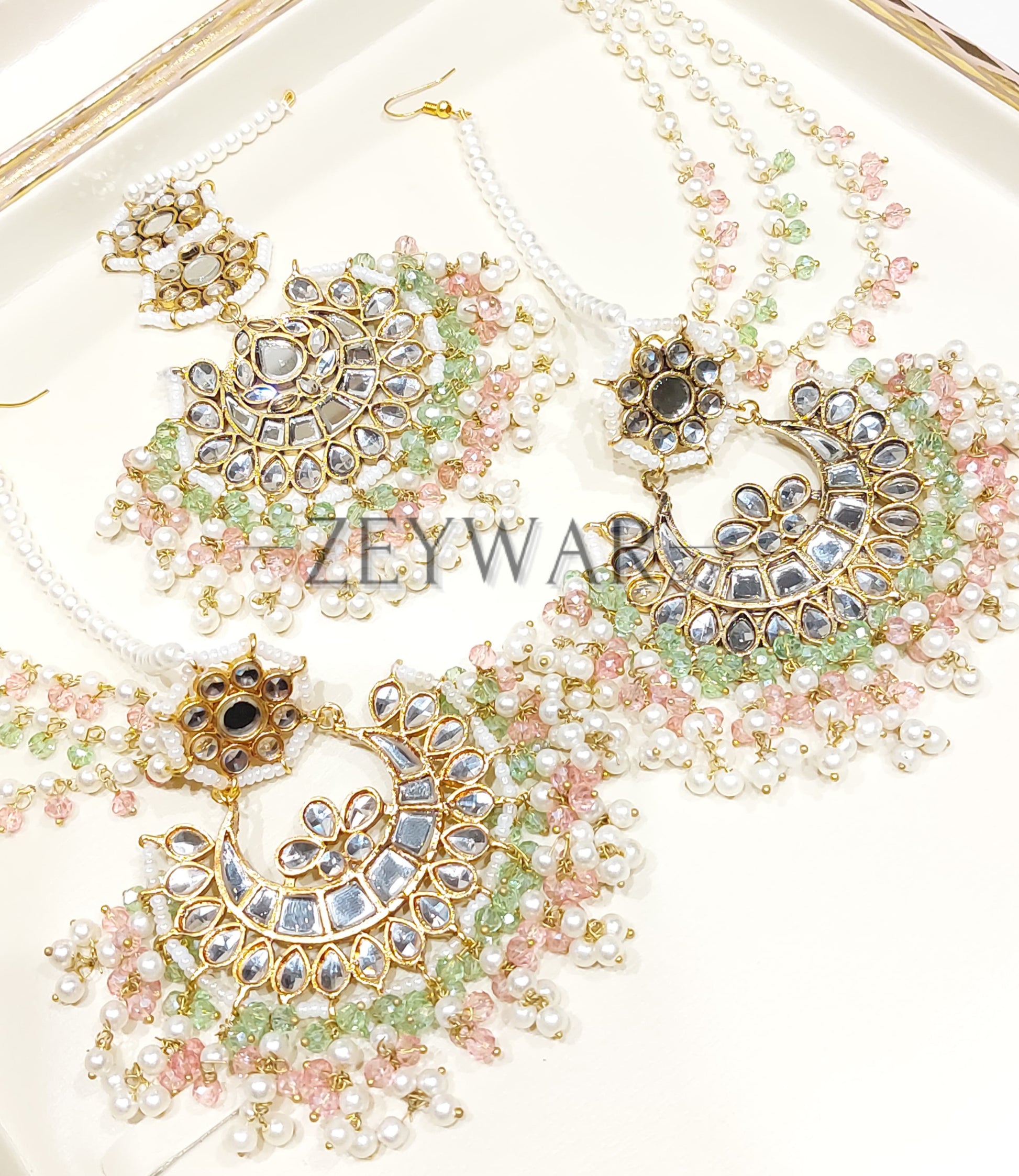 UROOJ | Pakistani Style Kundan Earring & Tikka