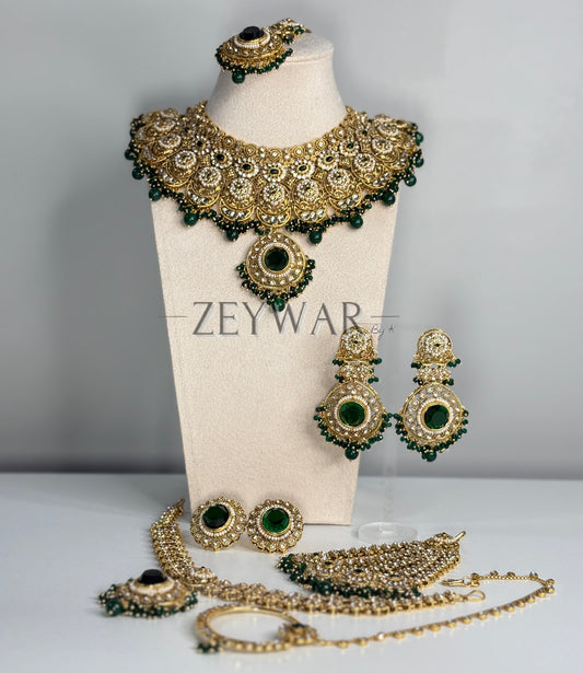 LAIBA | 8 Piece Gold-Plated Kundan Bridal Set