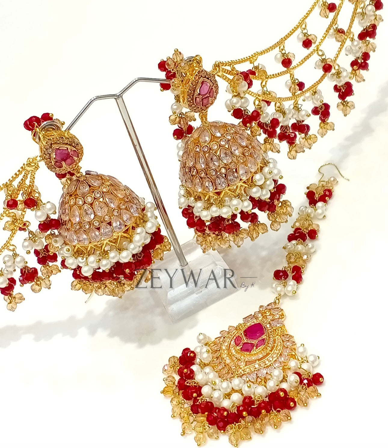 FATIM | Gold Plated Earring & Tikka
