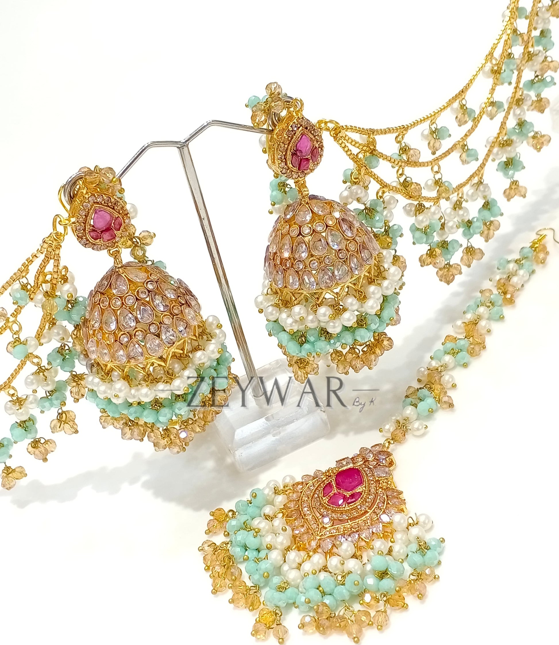 FATIM | Gold Plated Earring & Tikka