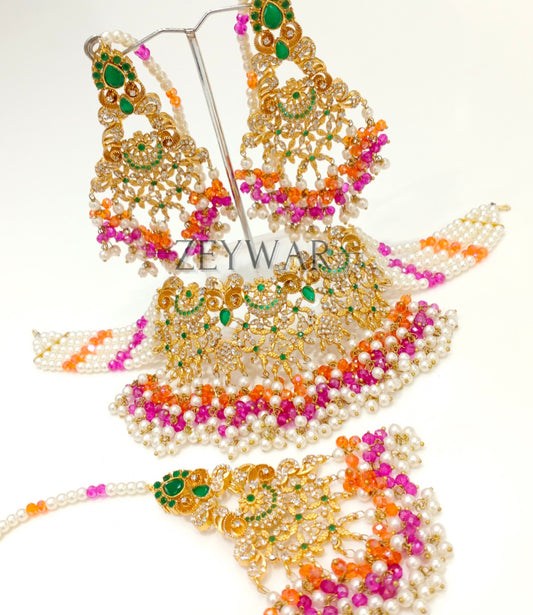 SUNAINA | AD Set with Earrings & Tikka