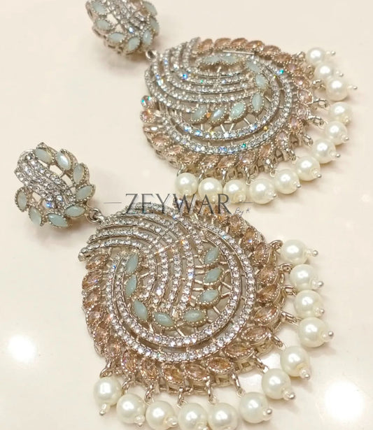 TUBA | Silver AD Earrings with Pearls