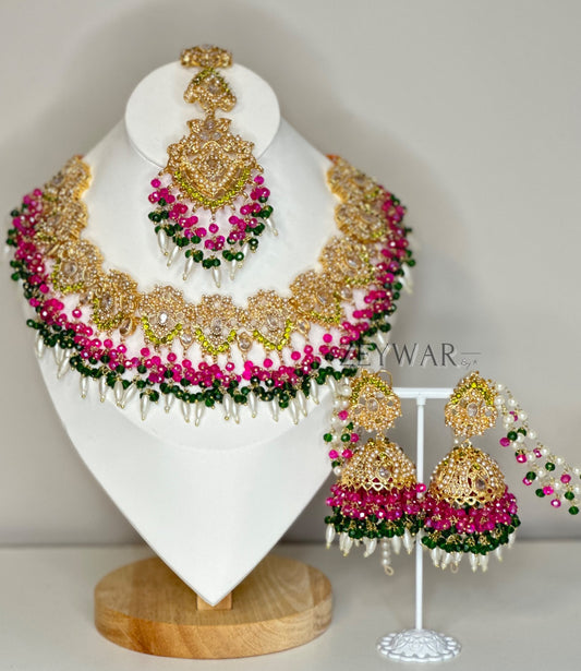 MAYA | Stunning Necklace with Tikka & Saharey Earrings