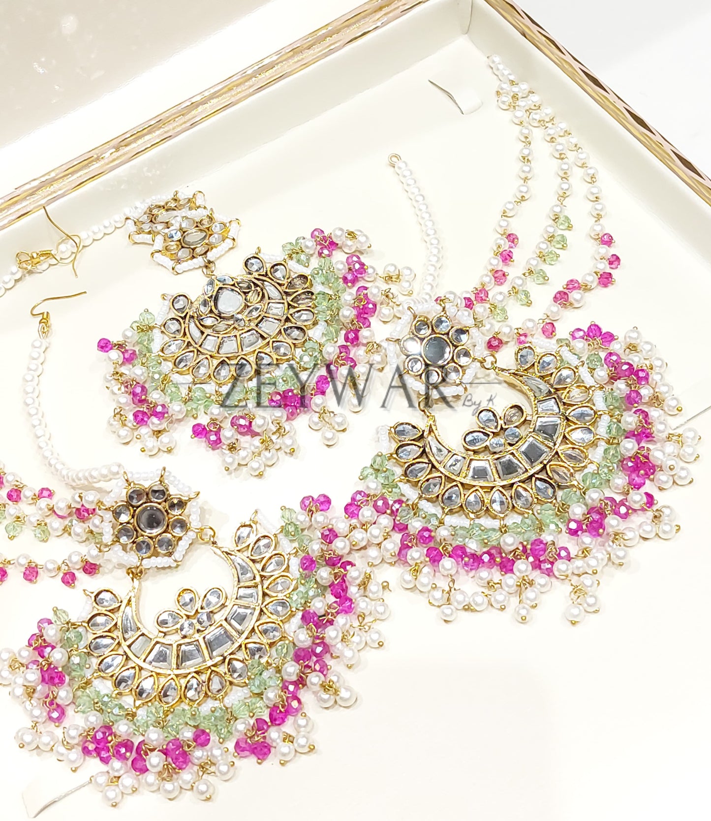 UROOJ | Pakistani Style Kundan Earring & Tikka