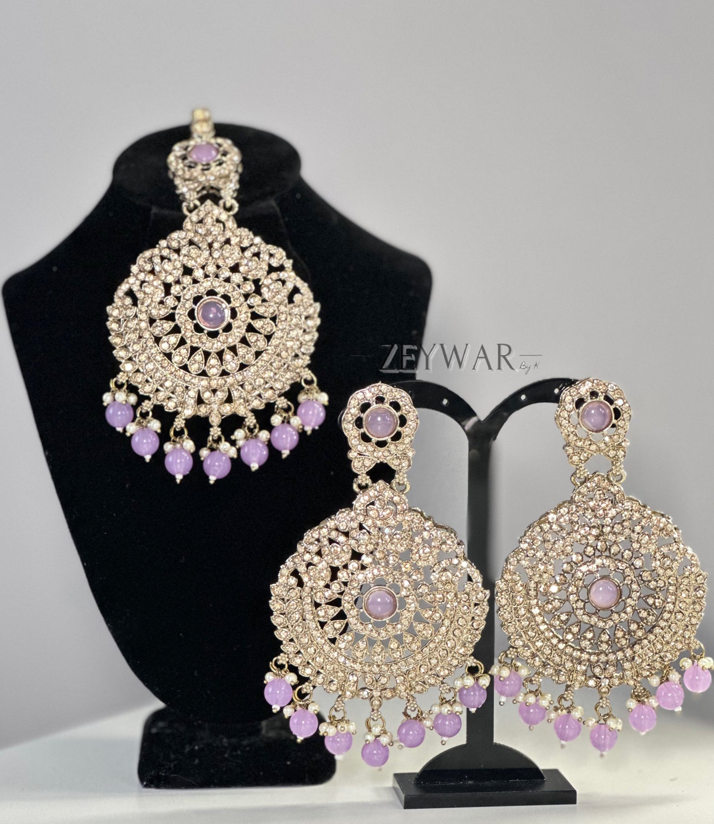 HALIMA | AD Raani Haar with Oversized Earrings & Tikka