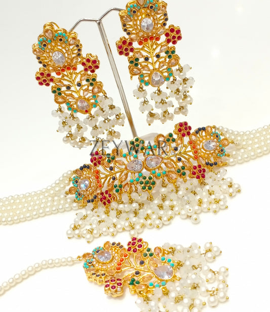 RAHMA | Choker with Earrings & Tikka