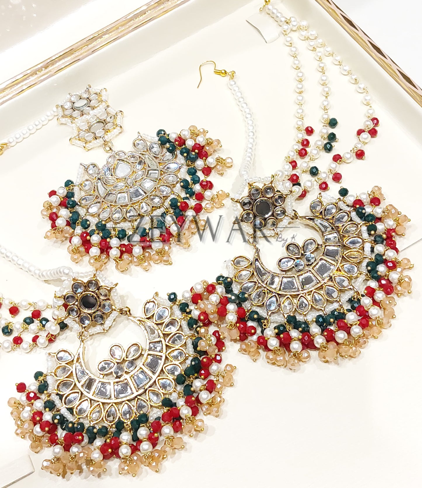 UROOJ | Pakistani Style Kundan Earring & Tikka