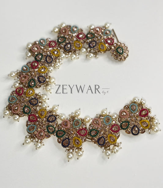 NAINA | Polki Floral Design Braid Accessory