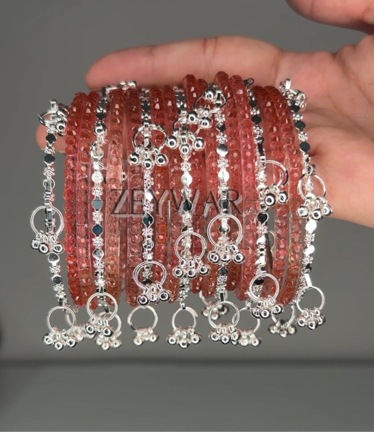 SEERAT | Baby Pink | Glass & Kashmiri Bangles