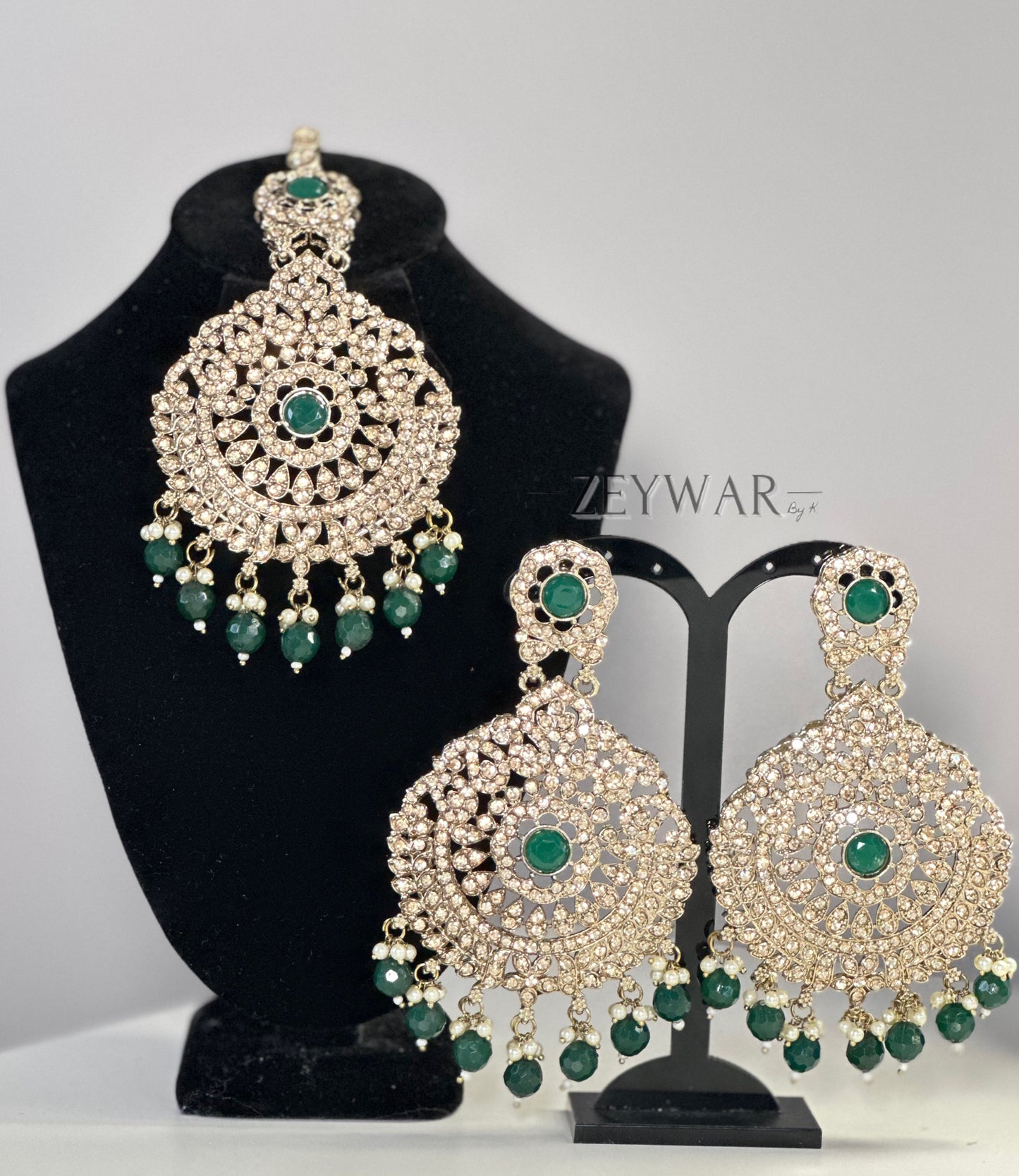 HALIMA | AD Raani Haar with Oversized Earrings & Tikka