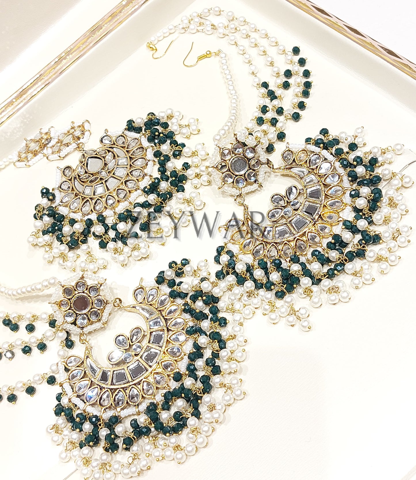 UROOJ | Pakistani Style Kundan Earring & Tikka